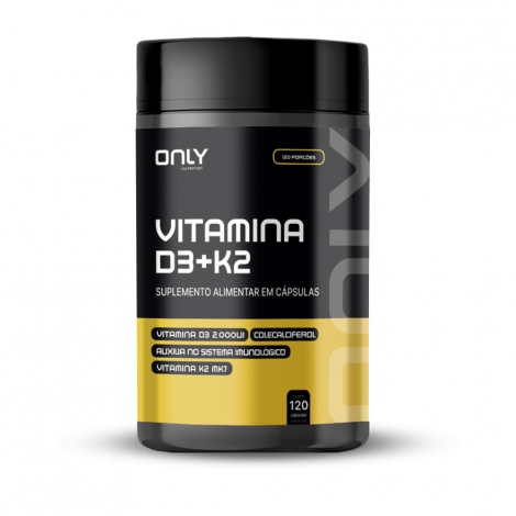 Vitamina D3 + K2 - 120 Capsulas - Only Nutrition
