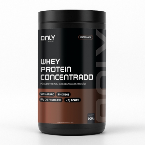Whey Protein Concentrado Chocolate - Pote 900G - Only Nutrition